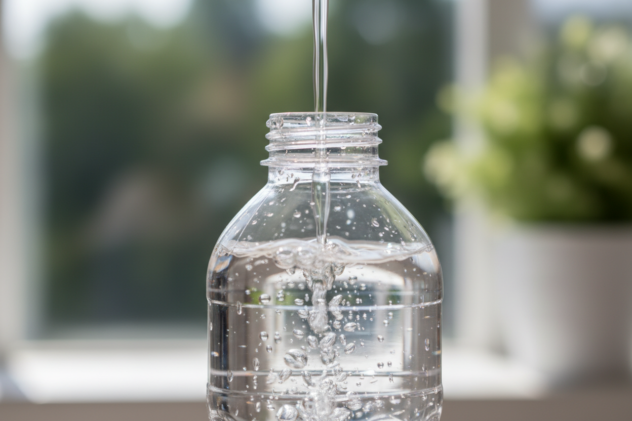 fill water to a plastic bottle